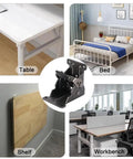 Heavy Duty Four Piece Folding Brackets For Table And Bed Legs With Self Lock Hinge Hardware Premium Galvanized Finish steel mount for tables, beds, shelves, and workbenches.