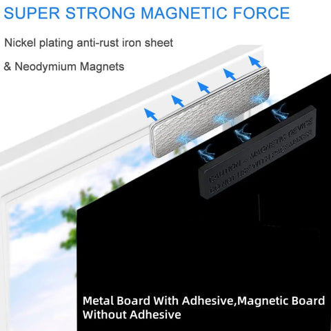 Top Rated 12 Pair Curtain Magnets With Strong Adhesive Tape For Snug Blackout Blinds And Window Covers showing nickel plated magnetic sheet.