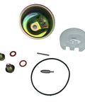 GX120 GX160 GX200 Carburetor Rebuild Kit With Chamber Float Bowl Gasket Needle Valve Spring Pin Screws And Washers Replacement Kit Built With Pro Grade Durable Aluminum Stainless Steel And Rubber Parts For Easy No Fuss Plug And Play Tuning, bowl parts laid out