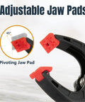 Close-up of pivoting jaw pad on 10 Pack Mini Spring Clamps With 1 Inch Opening And Pivoting Jaw Pad EZ Grip Plastic Clips
