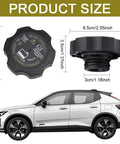 Radiator Surge Tank Cap Easy Install Coolant Cap For Cars Car Cooling Water Tank Cover Radiator Coolant Reservoir Cap Compatible With GMC Chevy Buick Pontiac Replacement For OEM 15075118 RC98 with size dimensions; shown beside car for scale.