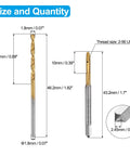 Tap And Drill Bit Set With 2 56 UNC Right Hand Spiral Point Tap And 1 Point 8 Mm Twist Drill Bit Titanium Coated HSS 6542 size chart