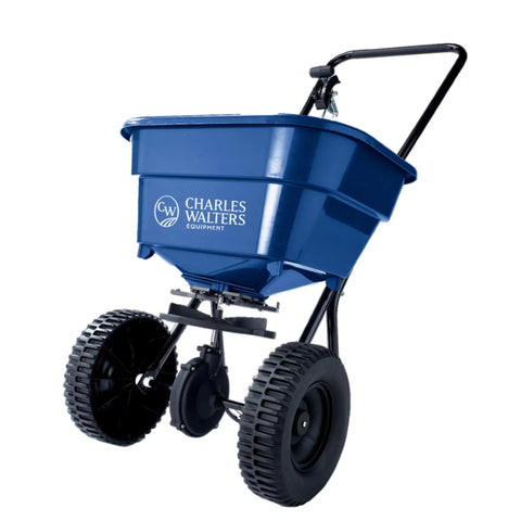 Heavy Duty Homeowner Broadcast Spreader With 65Lb Capacity And Powder Coated Steel Frame For Spreading Grass Seed Fertilizer And Ice Melt