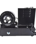 Versatile Black Electric Hydraulic Hose Crimper For 1/4 To 1 Inch Steel Wire R1 And R2 Hoses side view with interchangeable dies.