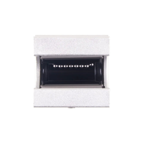 Front view of Pro Grade SBR25UU Aluminum Slide Block Set, 4 Pcs 25mm Linear Bearing Ball Slides For 25mm Guide Rails, CNC Router Parts.