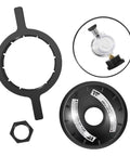 Eight Point Five Inch Black Buttress Thread Closure Kit Leak Free Replacement For Triton II TR100 TR140 TR100C TR140C And Triton C Three Pool And Spa Sand Filters Includes Air Relief Valve PSI Gauge Lid Wrench And O Rings, black closure lid, gauge, wrench
