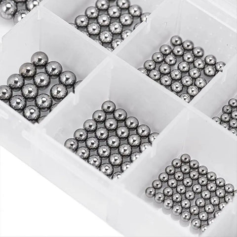 600 Pcs Stainless Steel Bearing Balls Set In 12 Metric Sizes From 1mm To 8mm For Bikes And Industrial Builds Corrosion Resistant Precision Mix Kit For Bearings Gears Sliders And DIY Machinery in trays