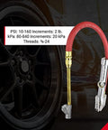 Ultimate Tire Inflator Gauge With Dual Head Straight Foot Air Chuck And 15 Inch Air Hose Accurate 10-160 PSI Readout