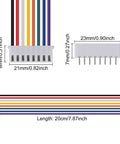 JST XH 2.54mm Connector Kit 90 Pair Set with color-coded flat wire cable 200mm 26AWG showing dimensions and pin detail