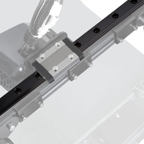 200mm Linear Rail With MGN12H Carriage Block for DIY 3D Printers and Machines, shown in blackened finish for rust proofing
