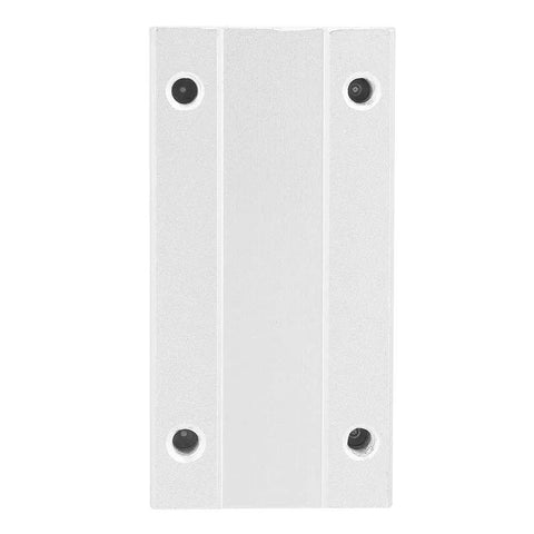 20mm Aluminum Alloy Linear Motion Ball Bearing Slide Bushing With Rock Solid Slide Unit And Dead Smooth Oxidized Rail For Heavy Duty Transmission Systems, top view of slide block.