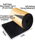 Dead Silent Soundproof Foam Roll Peel And Stick Backing 3 Cm Thick Dual Layer Acoustic Wall Panels For Home Studio Noise Reduction Quiets Pipes And Rooms In Cool Blue shows a rolled foam revealing sound insulation layers.
