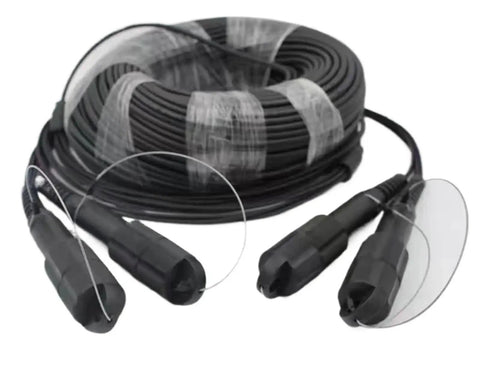 Built Like A Beast 300 Meter Single Mode Outdoor Fiber Optic Patch Cord With Sc To Sc Connectors coiled and ready for installation.