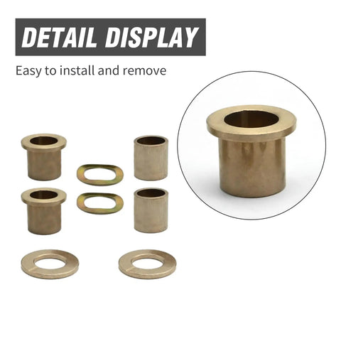 Bolt On Golf Cart Spindle Bushing Kit Upper And Lower Bronze King Pin Replaces 8067 7048 1010150 101638 For Club Car DS 1981 Up Gas Electric Models With Easy Install Thrust Bearing Washer And Wave Washer Included, bronze bushings and washers
