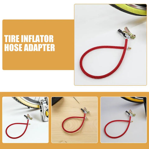 Three Pack Pro Grade Tire Pump Hose Replacement Tubes For Electric Bikes And Motorcycles In Red With Brass Connector