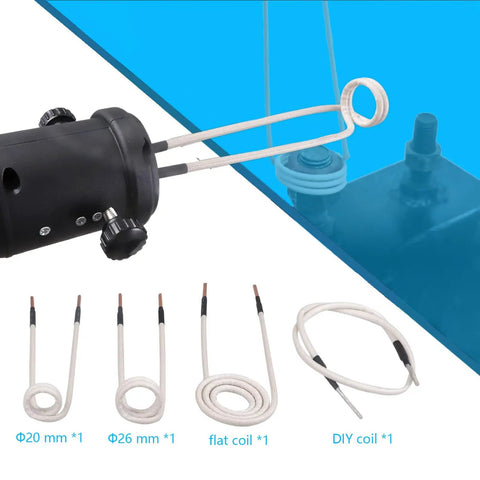Quick Fix Handheld Electromagnetic Induction Heater 1500W with various coil attachments for efficient rust removal.