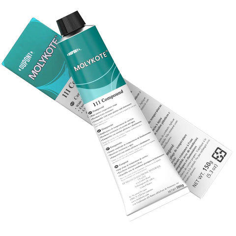 Molykote 111 Silicone Grease 150g Valve Lubricant and Sealant for O Rings shown in tube with label visible.