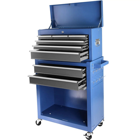 Real Deal Heavy Duty Tool Chest With Eight Spacious Drawers And Tight Locking Compartments Designed For Rapid Detachment Smooth Ball Bearing Casters.