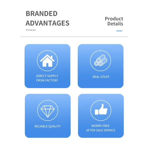 Branded advantages of Semi Automatic Bottle Blowing Machine with icons for quality, supply, and service.