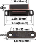 Magnetic Cabinet Door Catch Set Of 2 With 10 Lb Pull Oil Rubbed Bronze Finish 1.8 X 0.6 X 0.5 Inch Latches diagram
