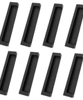 8 Piece Set Black Recessed Finger Pulls For Cabinets And Drawers Hidden Metal Closet Door Handles 5 Inch Inset Pulls