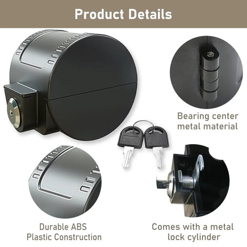 Straight Up Secure Child Proof Door Knob Lock Cover Prevents Turning For Home Rentals Job Sites Black ABS plastic with keys