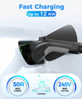 21ft 50Amp J1772 EV Extension Cable For Level 1 And Level 2 Chargers IP66 Weatherproof Power Cord with 50A Charging