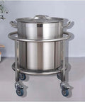 Kickass Heavy Duty Drum Rack And Commercial Soup Pot Trolley For Rolling 50 Cm adjustable barrels with sturdy steel build.