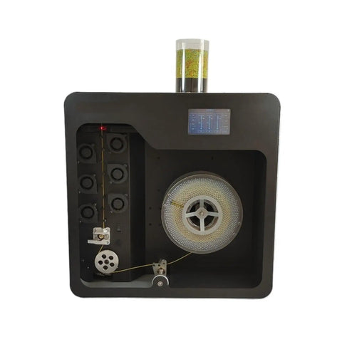 Top Shelf 1.75 Mm Filament Extruder Machine For Diy 3D Printer Plastic Recycling Kit showing front view with control panel and filament spool.
