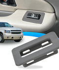 2 Pack Rear Window Switch Trim Replacement for Escalade Avalanche Silverado Tahoe Sierra and Yukon 2000 to 2002 Gray No Window Switch Included Easy Fit Durable Plastic Cover Keeps Interior Looking Clean, image of gray trim and SUV