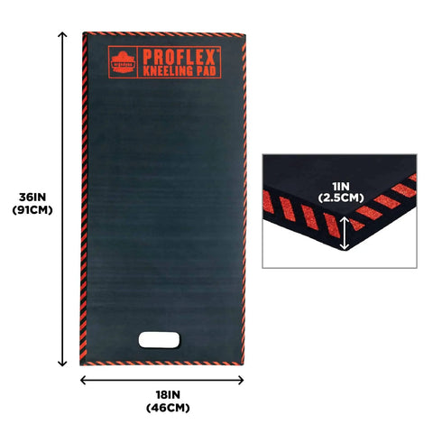 ProFlex 390 Kneeling Pad Tough As Nails Foam Knee Cushion Water Resistant Mat for Garage and Workshop Black XL 18 by 36 by 1 Inch