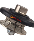 Diamond Hand Profile Wheel For Granite With 30mm Full Bullnose Edge Router Bit Five Eighths By Eleven Thread Wet Or Dry Use