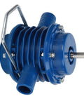 Mini Self Priming Drill Pump Hooks Up To Your Electric Drill To Shift Water Like A Champ During Aquarium Maintenance Sink Drainage Or Flood Cleanup While Featuring Thermal Overload Safety, blue plastic design with metal handle.