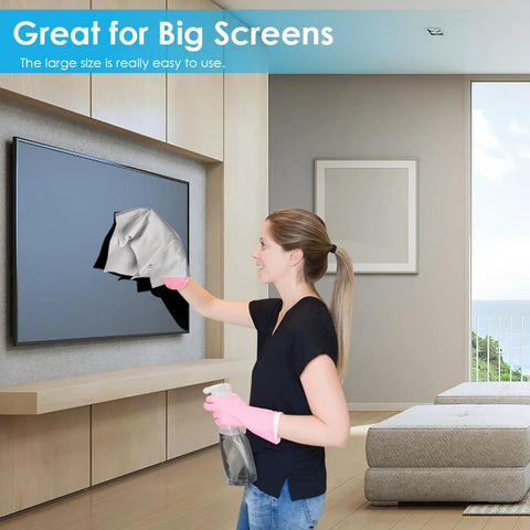 Wsivoiv large microfiber cleaning cloth, 12x12 inches, gray, for cleaning a flat-screen TV