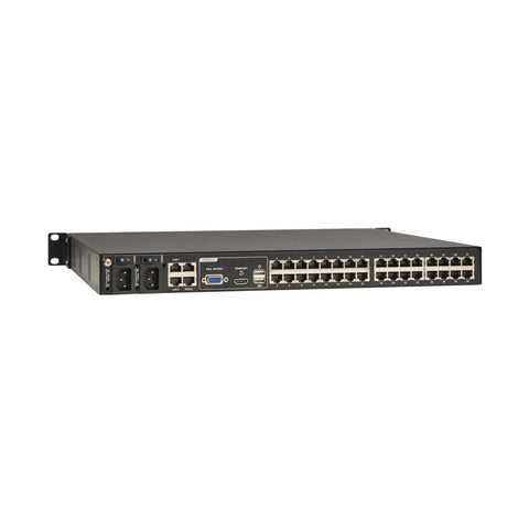 Heavy Duty 32 Port Rack Mount Kvm Over Ip Switch shown front view, featuring HDMI and VGA outputs for server control.