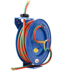 Retractable Welding Hose Reel With 1 Quarter Inch By 100 Foot Twin Oxygen And Acetylene Rubber Hoses 200 PSI Max Detail