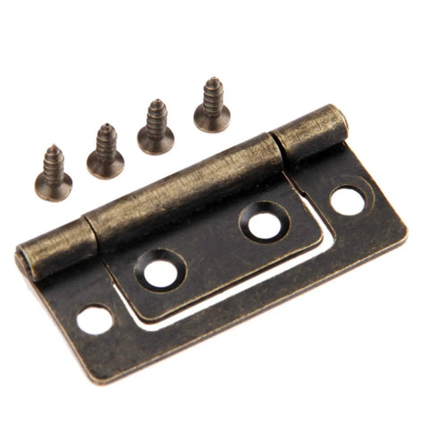 Antique Bronze Decorative Hinges For Jewelry Box And Small Cabinet 50x24mm with screws, Vintage Vibe 2 Pack