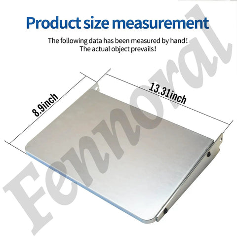 Rock Solid Heavy Duty Folding Extension Table For Woodworking Thickness Planers Built Tough, 13.31x8.9 inch steel surface measurement.
