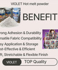 White 1000g Hot Melt DTF Adhesive Powder For All DTF Printers packaging with benefits listed like adhesion and fabric compatibility