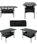 Lightweight Aluminum Folding Camping Table With Portable Roll Up Design For Outdoor Dining On The Go No Fuss Easy Setup 47 Inch By 22 Inch By 27 Inch Waterproof With Carrying Bag For Camping Beach Patio Picnic