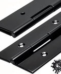 2 Pack Slick Black Stainless Steel Piano Hinges 30 Inch Long X 3 Inch Open Width Badass Rust Resistant Continuous Cabinet Hardware.