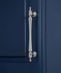Polished Chrome Cabinet Pulls 5 Inch Hole Centers 6 Pack Zinc Alloy Modern Drawer Handles on navy cabinet