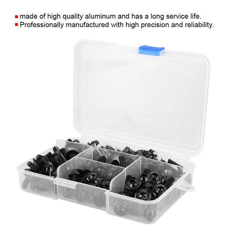 Sportbike Fairing Hardware Kit 177 Piece Aluminum Screws Set M5 M6 With Washers For Body Panels Replacement For Yamaha Kawasaki Suzuki Riders Heavy Duty Aluminum Fasteners For Quick Panel Fixes in storage case