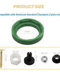 3 Inch Toilet Tank To Bowl Coupling Kit Fits Most Toilets With 3 Inch Flush Valve Openings Includes Gasket Bolts Nuts Black Lock Rings And Washers For A Tight Leak Free Tank To Bowl Connection gasket and components