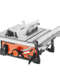 Rock Solid Portable Jobsite Table Saw Packing A Boss 15 Amp Motor And A Lightning Fast 4500 RPM Spin, showing precision blade and sturdy base.