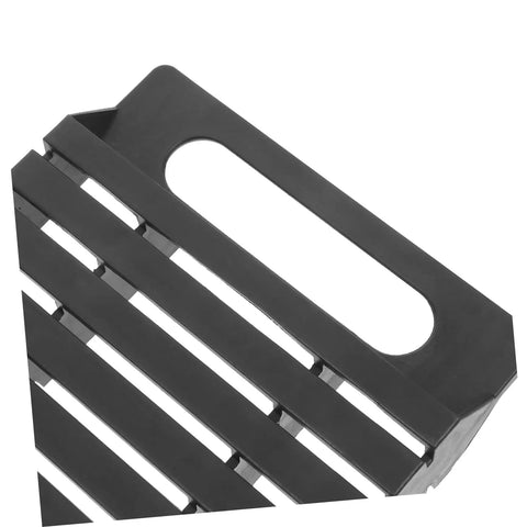 Close-up of Anti Static PCB Rack 3 Piece Set Pro Grade 25 Slot ESD Safe Circuit Board Storage black plastic material.