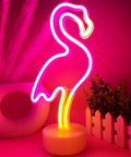 Pink Flamingo LED Neon Light Sign For Bedroom And Girls Room Decor USB Or Battery Powered Night Light On Stand