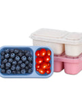 Two Compartment Reusable Snack Containers With Lids For Go-To Meal Prep On The Go Made From Wheat Straw Eco Friendly 3 Pack
