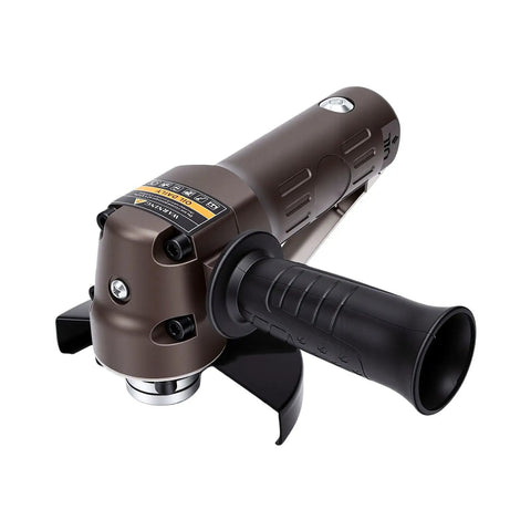 Heavy Hitting Pneumatic Air Angle Grinder Pumping 10000 RPM Kick For Rapid Material Removal Along With Lightweight Composite Shell and handle.