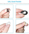 12 Pairs Anti Slip Eyeglasses Ear Grips Retainer, Premium Silicone Ear Hooks displayed in soft, flexible black and clear designs.